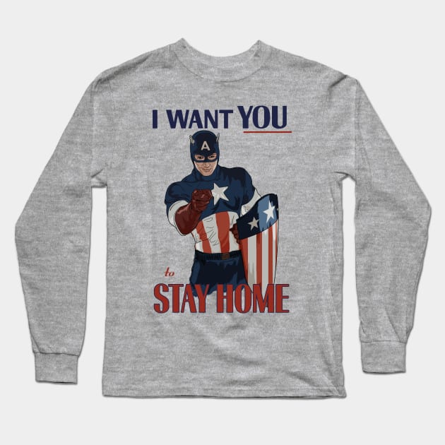 Stay Home Long Sleeve T-Shirt by NanaLeonti